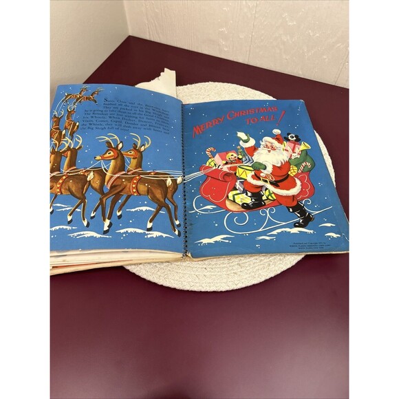 Santa's Workshop Vintage Christmas Pop Up Book White Plains Greeting Card 1951 - Picture 11 of 13